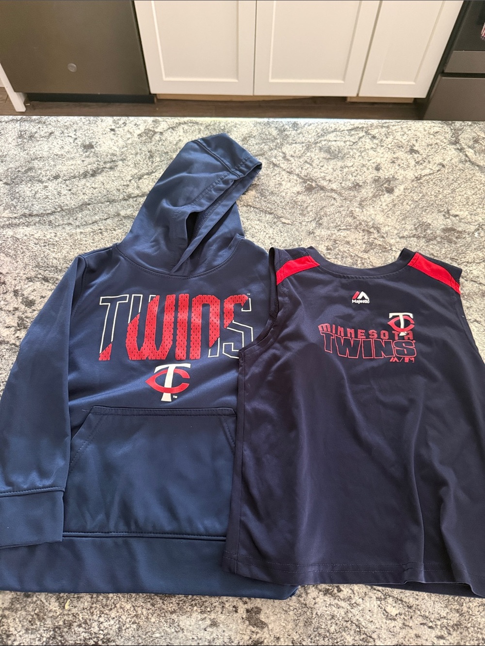 Minnesota Twins Kids Navy Hooded Sweatshirt & Tank Top Set - Navy/Red